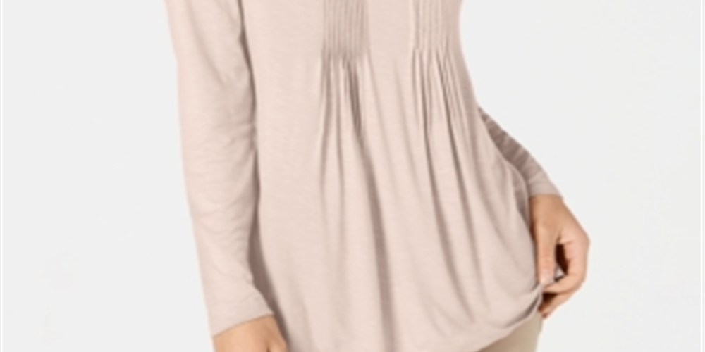 Blusa feminina de manga comprida estilo &amp; co, rosa, tamanho extrapequeno