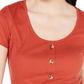 Blusa canelada com estampa floral Hippie Rose Junior, laranja, tamanho X-G