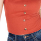 Blusa canelada com estampa floral Hippie Rose Junior, laranja, tamanho X-G
