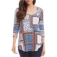 Camiseta feminina Karen Kane Paisley Shirttail - Branca, tamanho médio