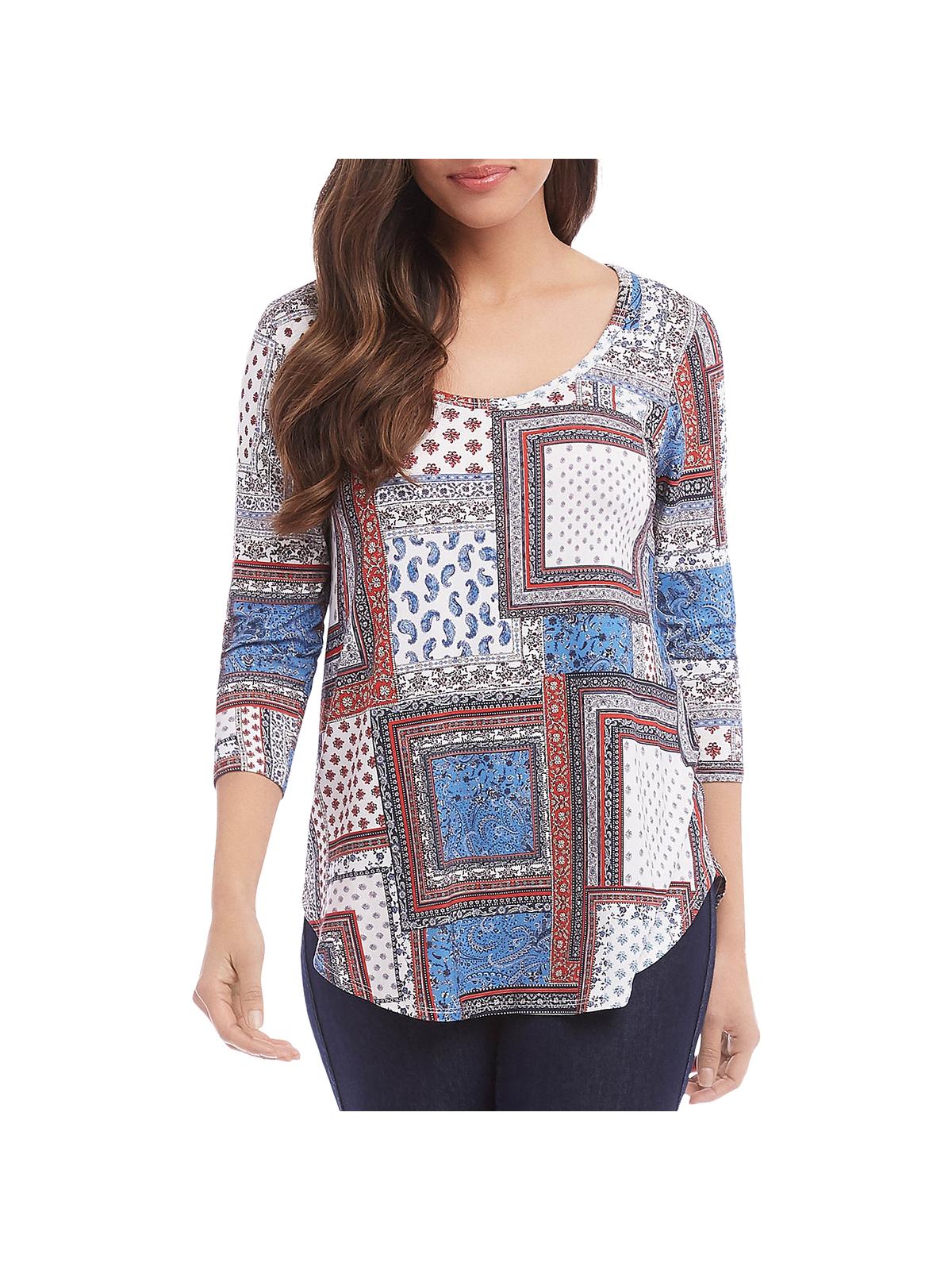 Camiseta feminina Karen Kane Paisley Shirttail - Branca, tamanho médio