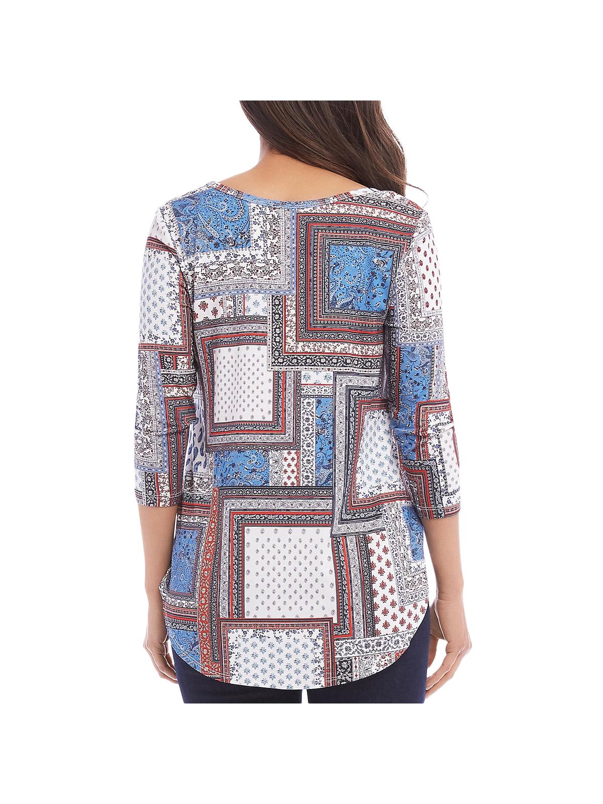 Camiseta feminina Karen Kane Paisley Shirttail - Branca, tamanho médio