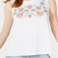Regata feminina bordada floral Style &amp; Co, branca, tamanho P