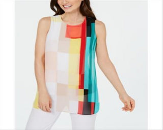 Túnica Alfani Feminina Colorblocked Branca Tamanho Pequeno Médio