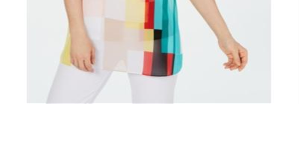 Túnica Alfani Feminina Colorblocked Branca Tamanho Pequeno Médio