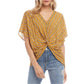 Karen Kane Top Feminino Twist Front Amarelo - Tamanho X-Grande