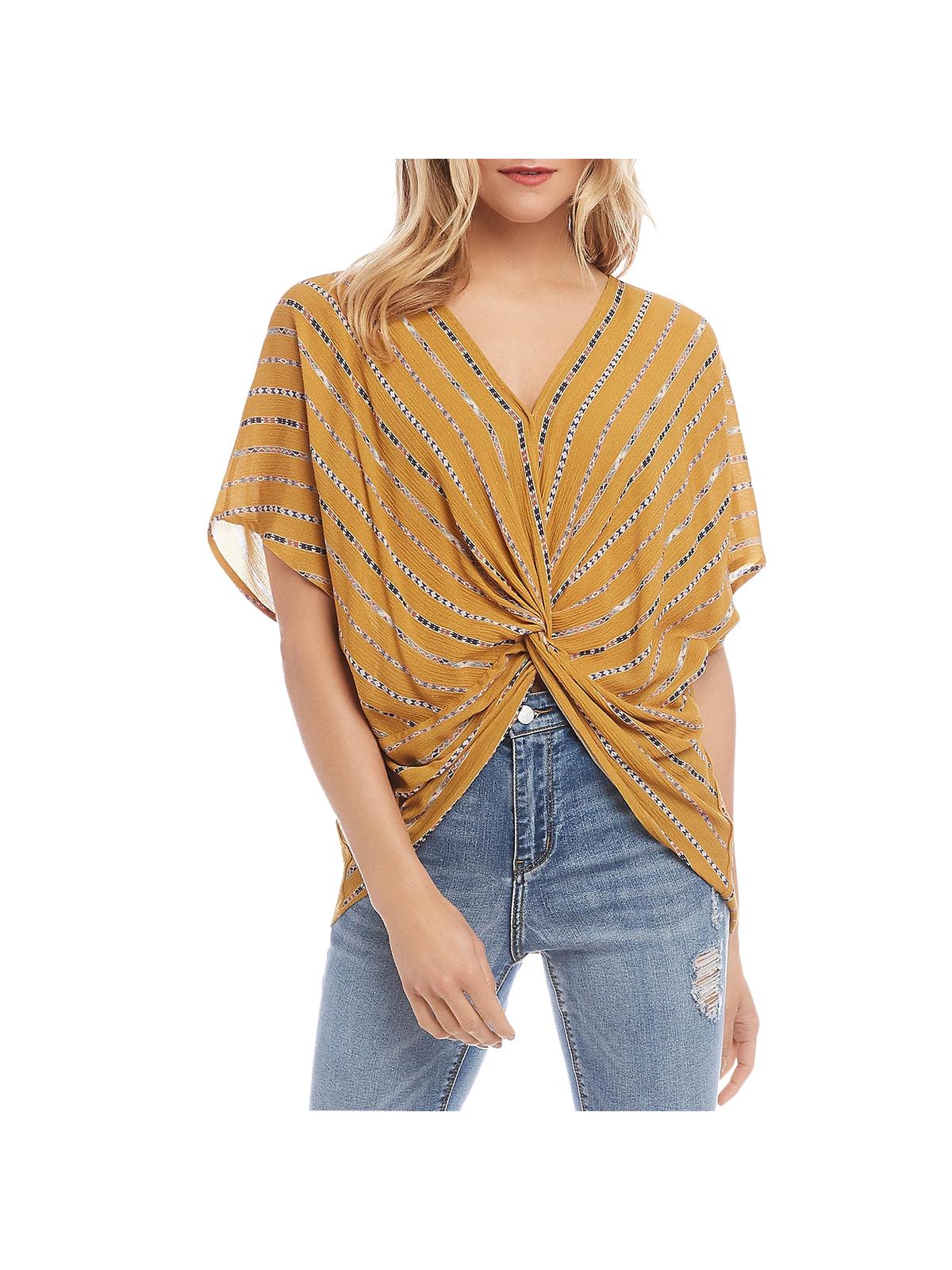 Karen Kane Top Feminino Twist Front Amarelo - Tamanho X-Grande