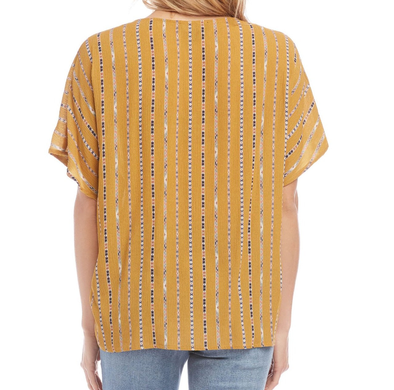 Karen Kane Top Feminino Twist Front Amarelo - Tamanho X-Grande