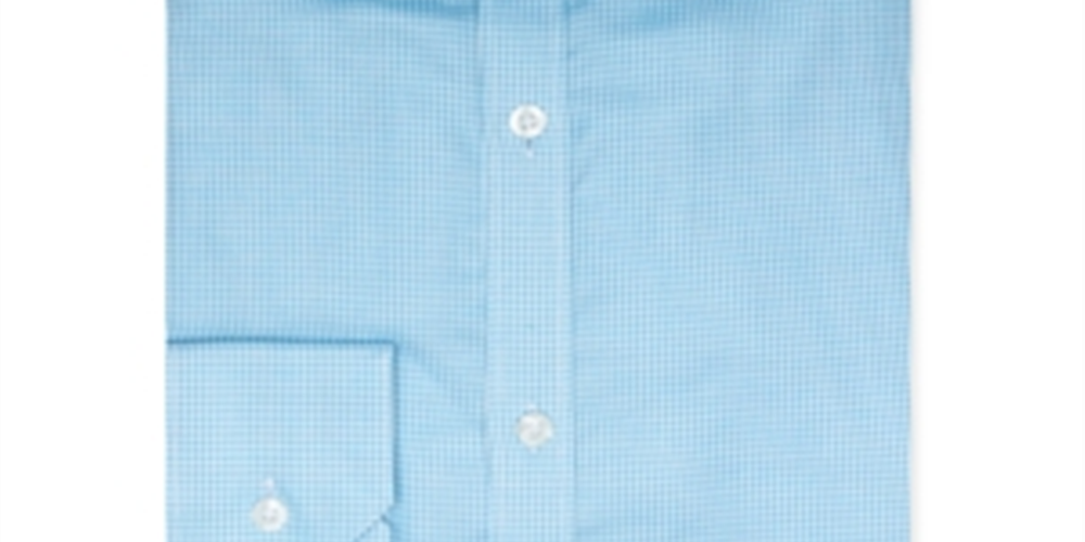 Camisa social masculina Vince Camuto Slim Fit Stretch Turquesa Dobby Azul Tamanho 32/33