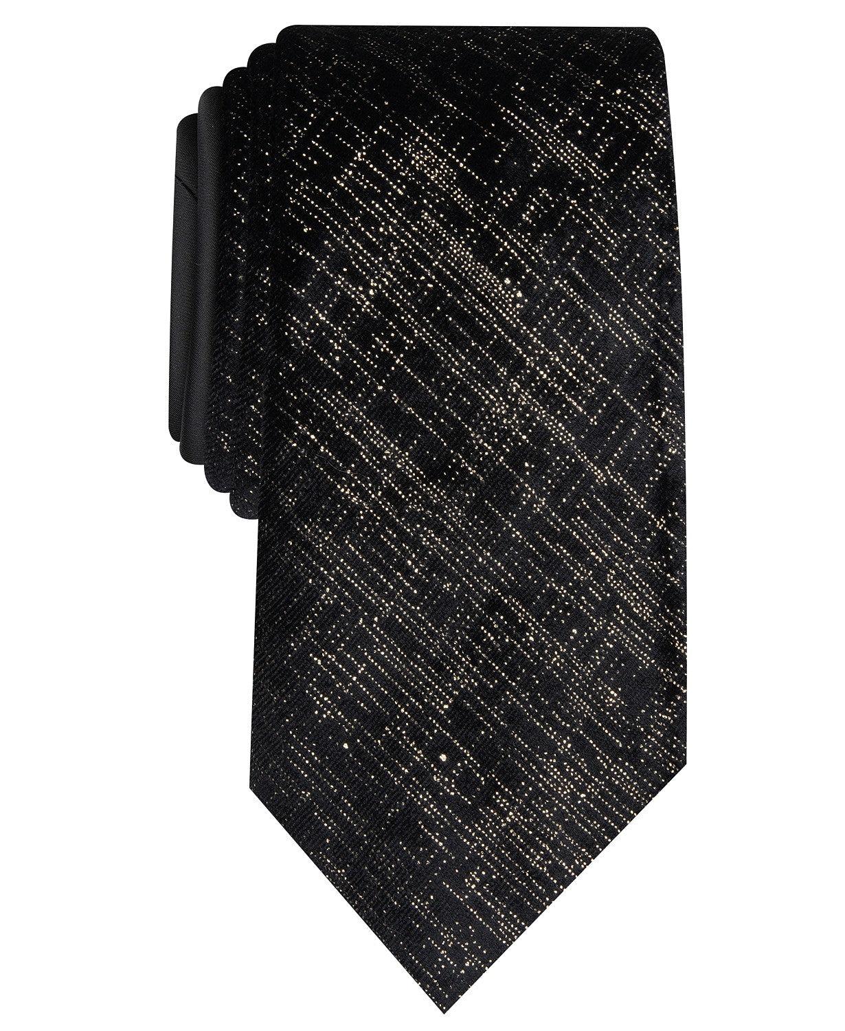 Gravata abstrata Valdosta masculina Perry Ellis preta tamanho regular