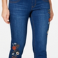 Calças jegging curtas bordadas femininas Style &amp; Co, azul, tamanho pequeno XL