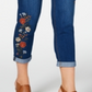 Calças jegging curtas bordadas femininas Style &amp; Co, azul, tamanho pequeno XL
