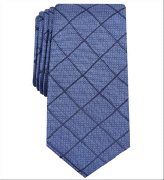 Gravata Alfani Masculina Sussex Pane Skinny Slim Azul Tamanho Regular
