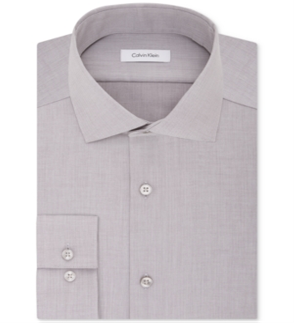 Camisa social masculina Calvin Klein Slim Fit com botões cinza tamanho 16,5 x 34 x 35