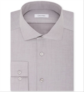 Camisa social masculina Calvin Klein Slim Fit com botões cinza tamanho 16,5 x 34 x 35