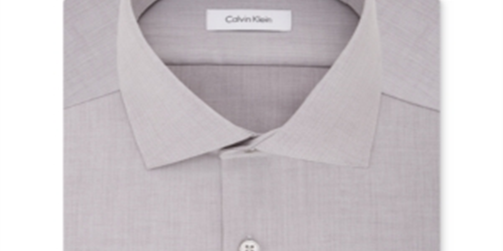 Camisa social masculina Calvin Klein Slim Fit com botões cinza tamanho 16,5 x 34 x 35