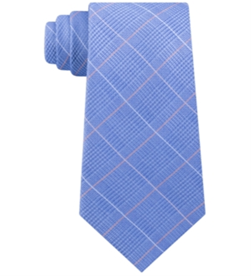 Gravata xadrez clássica Elijah masculina Michael Kors, azul, tamanho regular