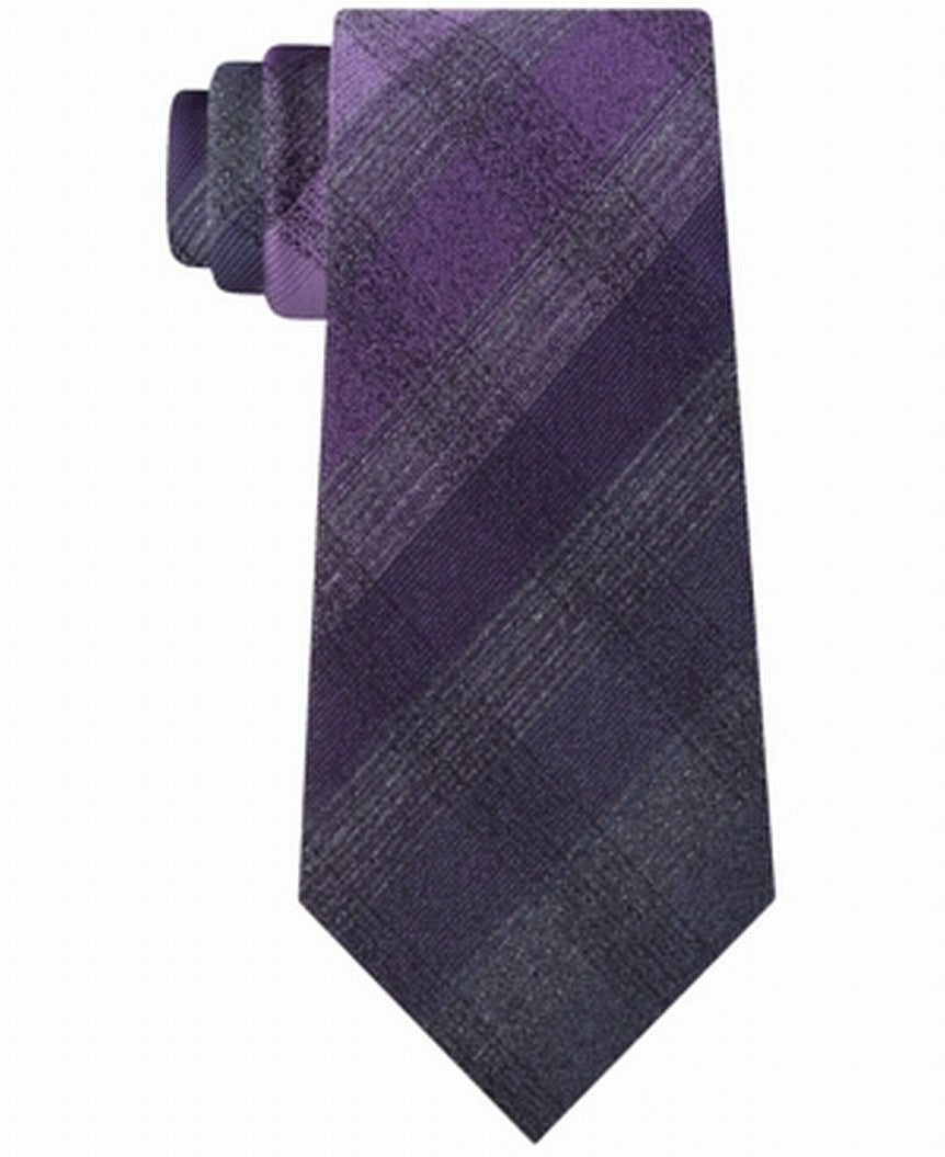 Gravata Masculina Kenneth Cole Reaction Xadrez Tonal Slim Seda Roxa Tamanho Regular