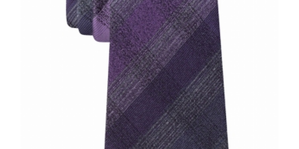 Gravata Masculina Kenneth Cole Reaction Xadrez Tonal Slim Seda Roxa Tamanho Regular