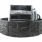 Cinto de couro genuíno de crocodilo Pelgio masculino, preto, tamanho 46