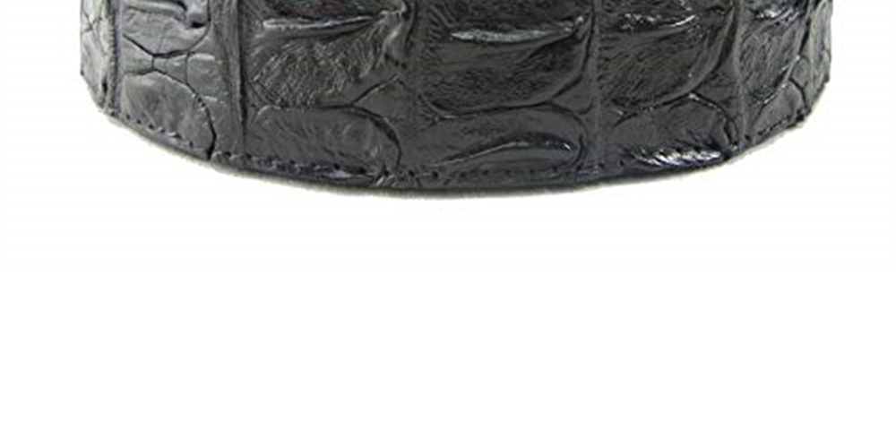 Cinto de couro genuíno de crocodilo Pelgio masculino, preto, tamanho 46