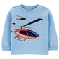 Camiseta estampada Carter's Toddler Boy's, gola redonda, manga comprida, azul, tamanho 3T