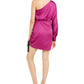 Vestido tubinho franzido de um ombro só feminino Bar III, rosa, tamanho 6