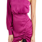 Vestido tubinho franzido de um ombro só feminino Bar III, rosa, tamanho 6