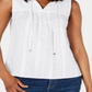Tommy Hilfiger Top Feminino de Algodão com Ilhós, Branco, Tamanho Médio