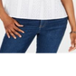 Tommy Hilfiger Top Feminino de Algodão com Ilhós, Branco, Tamanho Médio