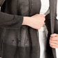 Cardigan feminino Alfani com renda lisa e abertura, tamanho pequeno, carvão