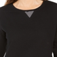 Blusa feminina Karen Scott com acabamento listrado, preta, tamanho pequeno