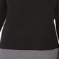 Blusa feminina Karen Scott com acabamento listrado, preta, tamanho pequeno