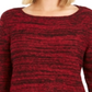 Suéter túnica feminino com babados e bainha estilo &amp; co, vermelho, tamanho pequeno GG