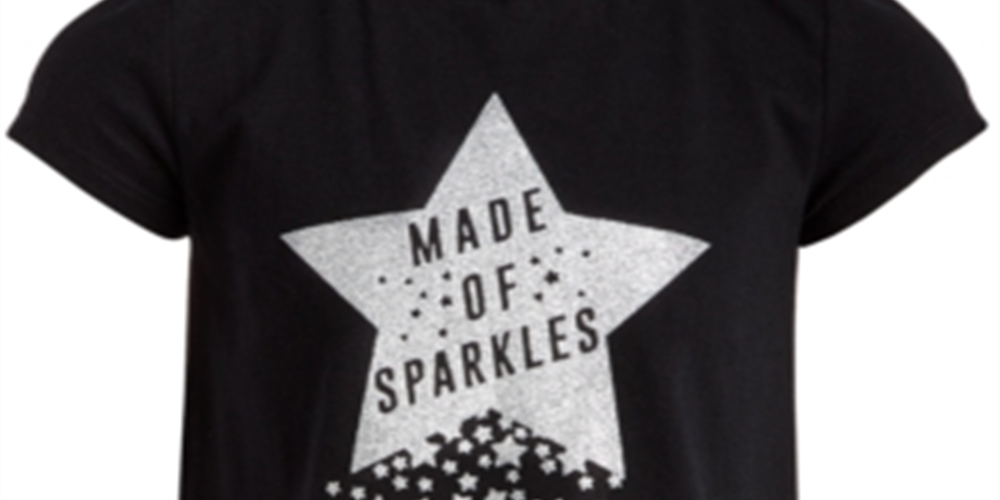 Camiseta feminina com estampa gráfica Ideology, costas cruzadas, tamanho 2T, preta, variada