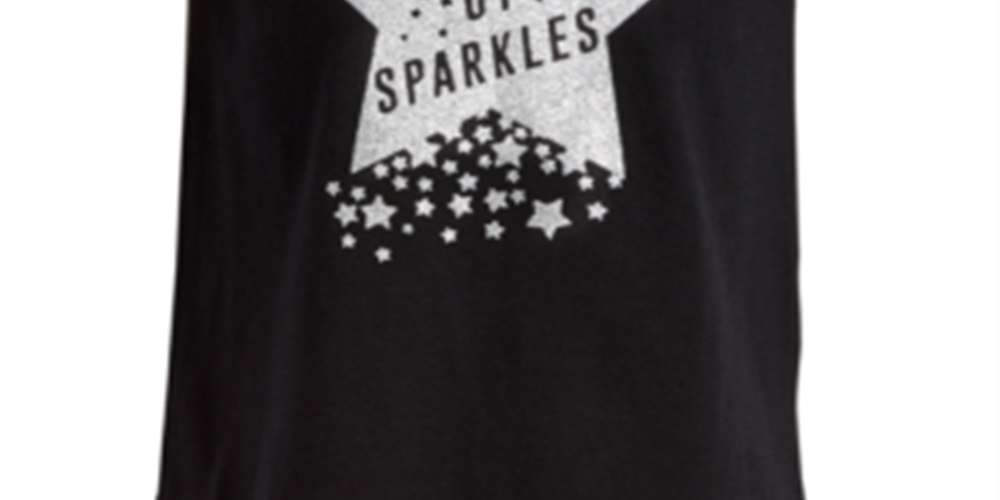 Camiseta feminina com estampa gráfica Ideology, costas cruzadas, tamanho 2T, preta, variada