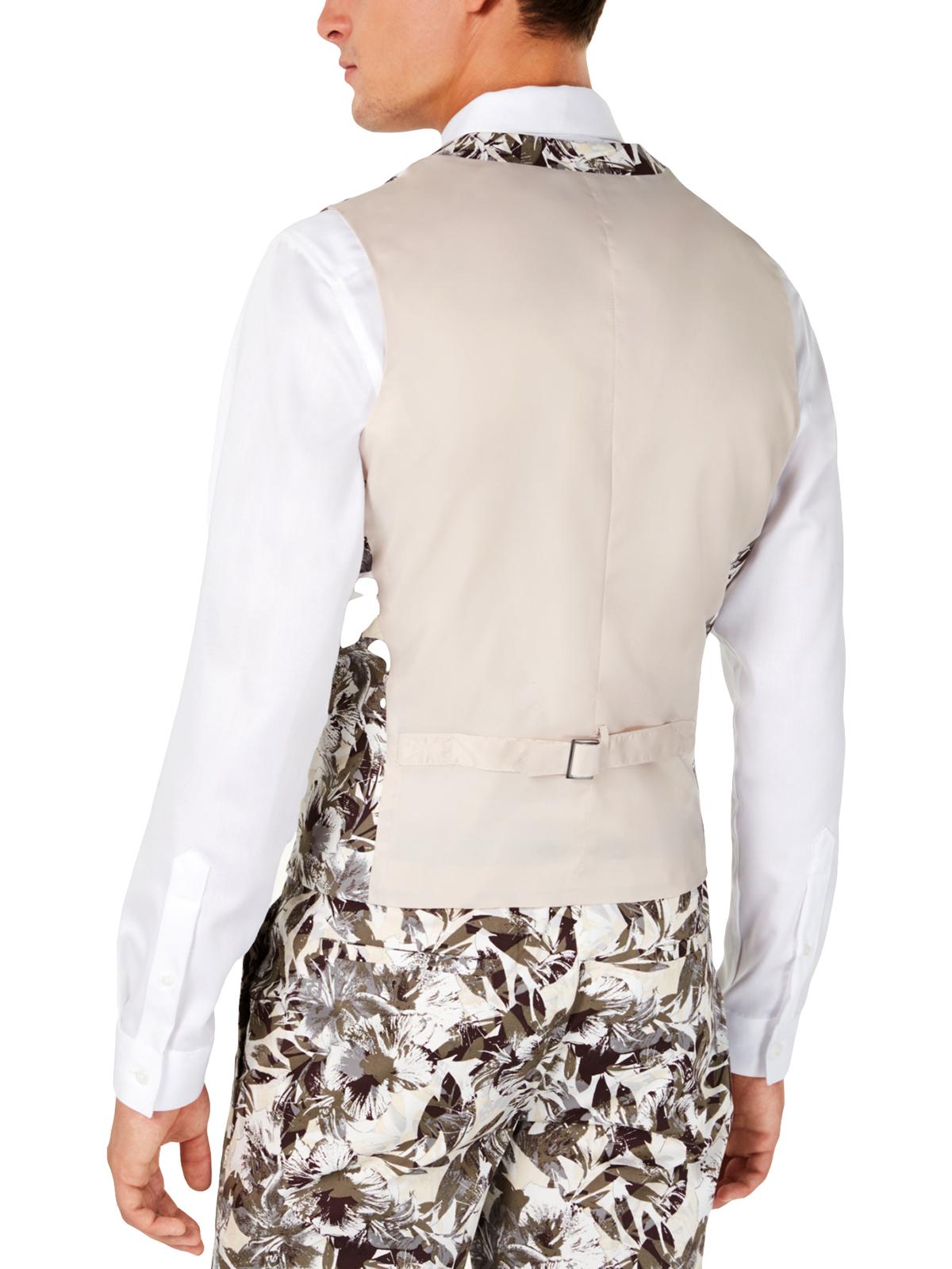 INC International Concepts Colete masculino slim fit botânico marrom tamanho pequeno