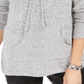 Suéter feminino com cordão e gola alta, estilo &amp; co, cinza, tamanho XS
