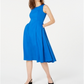 Vestido midi alfani feminino, linha A, azul, tamanho 2, pequeno