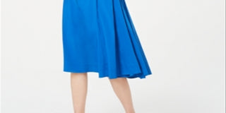 Vestido midi alfani feminino, linha A, azul, tamanho 2, pequeno