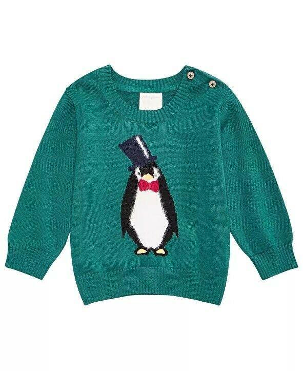 Suéter Pinguim para Menino First Impressions Verde Tamanho 3-6M