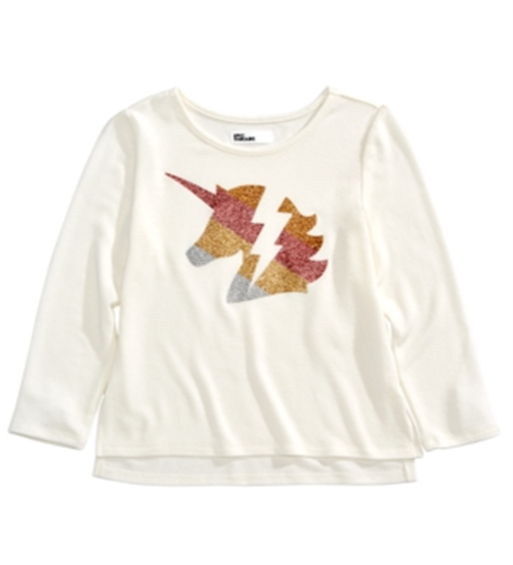 Camiseta infantil Epic Threads Unicórnio Glitter para meninas, branca, tamanho 5