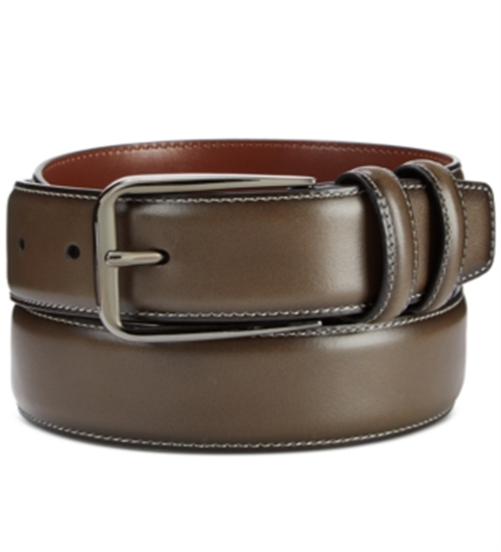 Perry Ellis Masculino Old English Casual Belt Couro Vestido Marrom Tamanho 32