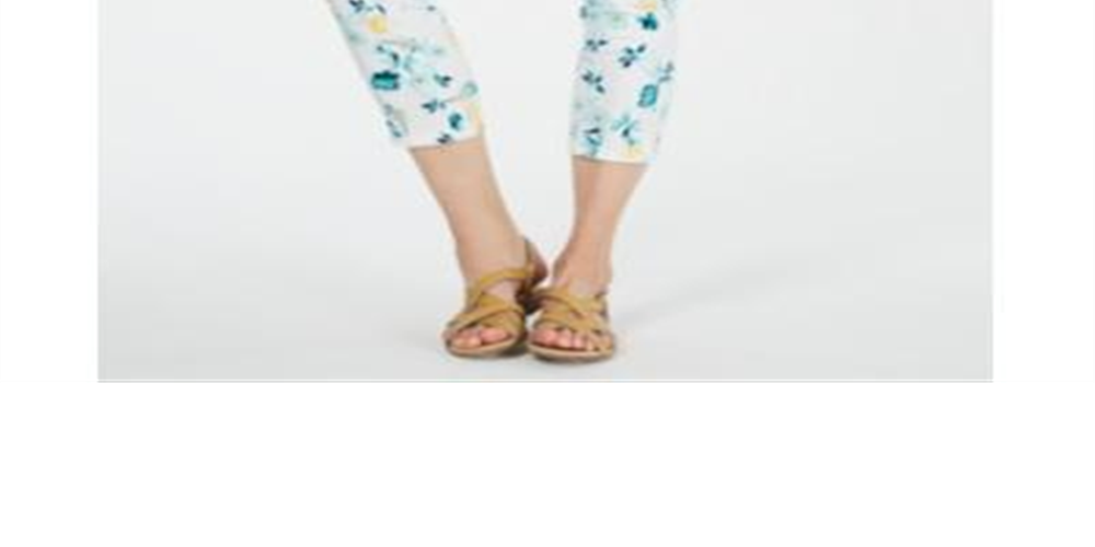 Calça jeans feminina Charter Club Bristol Capri estampada, azul, tamanho 18