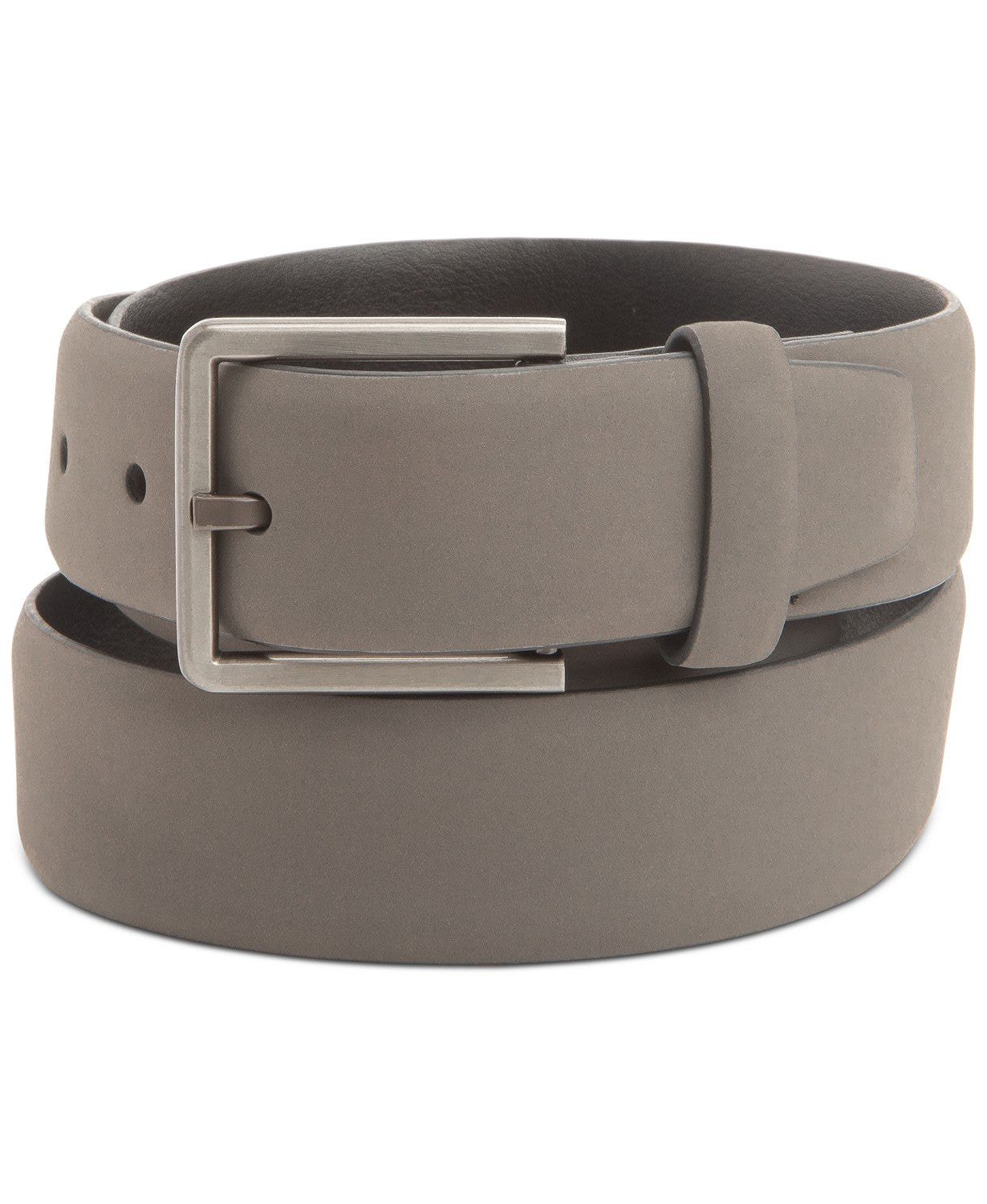 Cinto social listrado emborrachado Alfani masculino, cinza, tamanho pequeno