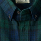 Camisa masculina com estampa xadrez e botões, tamanho pequeno, verde, Club Room