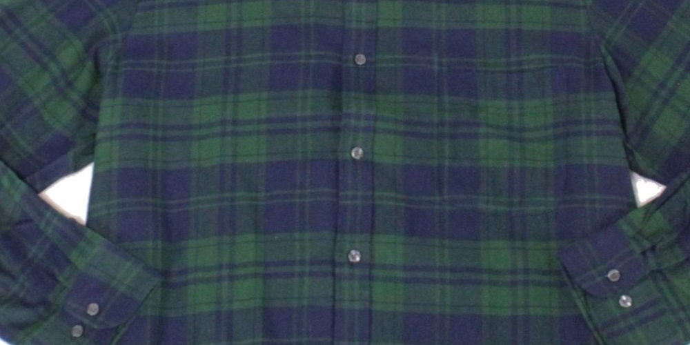 Camisa masculina com estampa xadrez e botões, tamanho pequeno, verde, Club Room