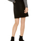 INC International Concepts Saia jeans feminina com cintura de saco de papel, preta, tamanho 14P