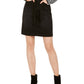 INC International Concepts Saia jeans feminina com cintura de saco de papel, preta, tamanho 14P
