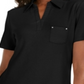 Camisa polo feminina Karen Scott de algodão, preta, tamanho médio